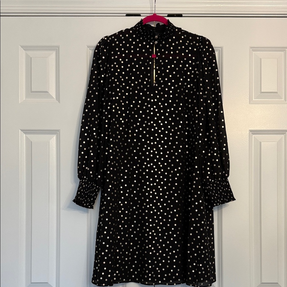 Tommy Hilfiger Black and Gold Polka Dot Dress